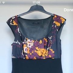 Ladies Black Dress with silk top  by Elie Tahiri