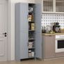 Freestanding Kitchen Cupboard, 4-Door Storage Cabinet Organizer with Adjustable Shelves Grey Image 2
