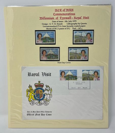 24 Beautifully written up Isle of Man display pages with lots of postcards and stamps. Maps, IOM TT and Manx cat noted