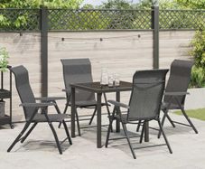 Garden Dining Set Height-Adjustable 5 pcs Grey Poly rattan