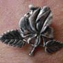 Vintage Rose Pin Badge Silver color MASJ '97 Image 3