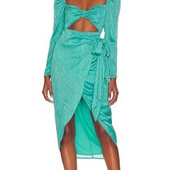 Lovers And Friends Blue Cutout Midi Dress