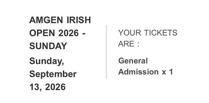 Irish open x1 Sunday ticket