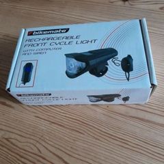 Bike front light rechargeable computer