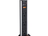New Kengo Kitchen Worktop Pop UP Power Socket Plug - Stainless Steel Top with USB 1300mA