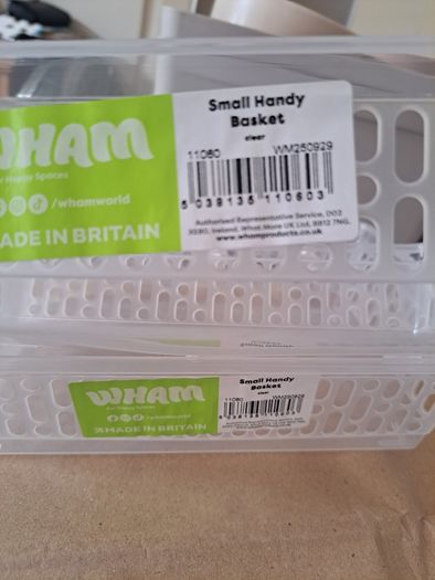 Wham clear storage basket small