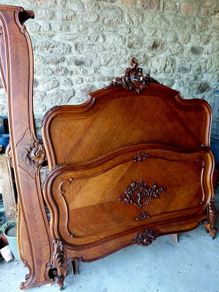 Antique French Bed louis xvi Gorgeous  Solid Walnut  beautiful originals condition