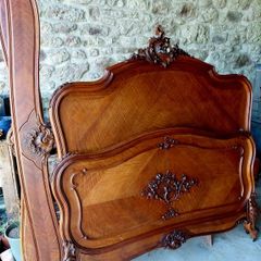 Antique French Bed louis xvi Gorgeous  Solid Walnut  beautiful originals condition