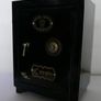 Vintage 1950s Crown Miniature Safe Tin Plate Coin Bank Made In Japan Image 6