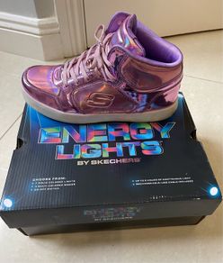 Skechers Energy Lights Shoes - Girls - Pink/Purple - UK 6