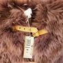 Brand New Fur Faux coat jacket burgundy purple M&S Sienna Miller Size 16 Image 2