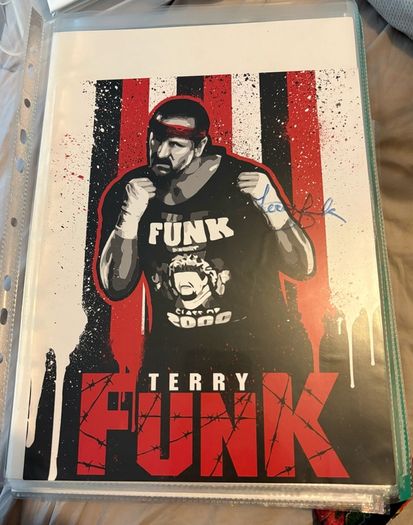 Wrestlecrate 8x10 photo autograph of the late, great Terry Funk