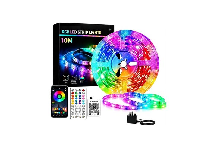 10M Led Strip Light RGB with 44-key Remote and App Control