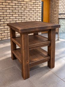 Handmade Rustic Solid Wood Kitchen Island