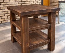 Handmade Rustic Solid Wood Kitchen Island