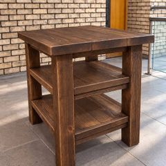 Handmade Rustic Solid Wood Kitchen Island