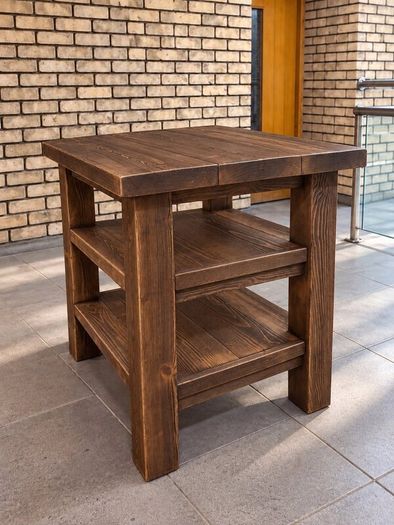 Handmade Rustic Solid Wood Kitchen Island