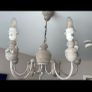 Grey Wash 5 Arm Wooden Chandelier Image 2