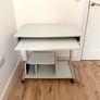 Computer Desk with Keyboard Tray & PC Tower Shelf Grey Image 4