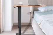 Overbed Bedside Table with Rolling Wheels 80x40x89.5cm C Shape Side Table Adjustable Height Hospital Bed End Table Sofa Large Laptop Side Table for Couch, Living Room, Multiple Uses