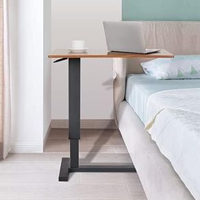 Overbed Bedside Table with Rolling Wheels 80x40x89.5cm C Shape Side Table Adjustable Height Hospital Bed End Table Sofa Large Laptop Side Table for Couch, Living Room, Multiple Uses