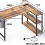 L Shaped Computer Desk with Power Outlet Image 3