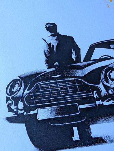James Bond DB5 Lyndon Willoughby Bottleneck Gallery Print 98 of 100 Sold Out
