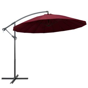Hanging Parasol Burgundy 3 m Aluminium Pole