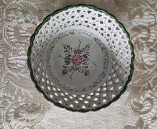 Vintage Hand-Painted Ceramic Fruit Bowl Made in Portugal