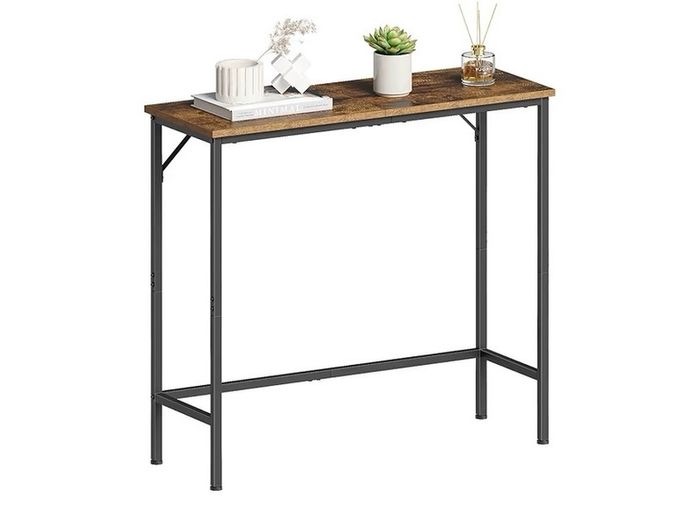 Slim Console Tables for Hallway, Compact Sofa Table with Adjustable Feet, for Small Spaces Living Room, Bedroom, Entryway, Hall, Rustic Brown