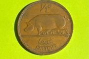 Irish pre-decimal halfpenny coin