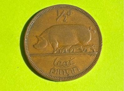 Irish pre-decimal halfpenny coin