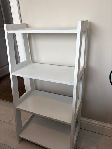 White ladder storage unit