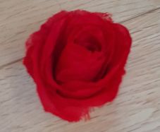 Red cloth flower brooch
