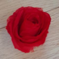 Red cloth flower brooch