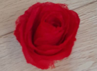 Red cloth flower brooch
