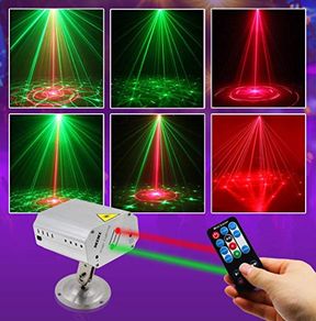 Mini R&G 24 Patterns Laser Projector lights Sound Activated