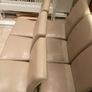 6 x Very Sturdy Cream Leather Kitchen Dining Chairs - Can Deliver Image 2