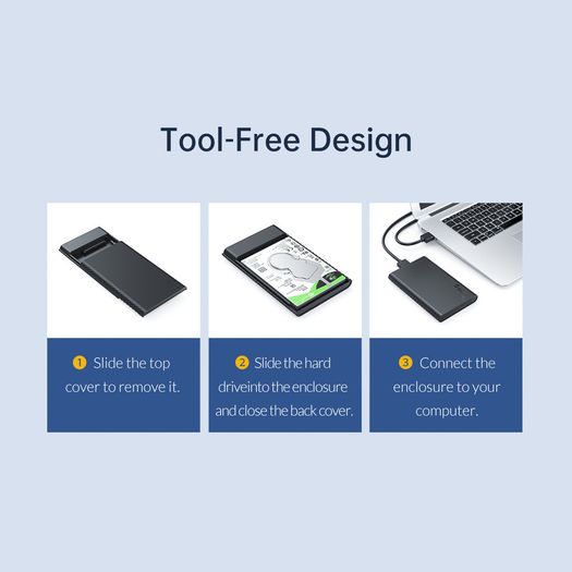 ORICO USB 3.0 (UASP) 5Gbps to SATA 2.5" HDD/SSD Enclosure with Auto Sleep Mode (Brand New/Warranty)
