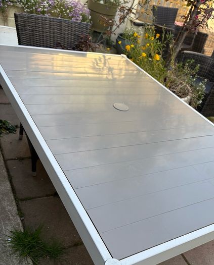 Garden dining table Ikea Segeron - white / beige