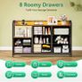 Chest of Drawers Bedroom, 8 Fabric Drawers, 110x30x88cm, Retro Color Image 4