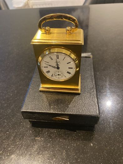 Astral Balmoral brass miniature clock