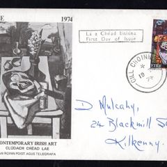 1974 Ireland Contemporary Irish Art: Painting by Norah McGuiness Commemorative Stamp First Day Cover (FDC) with Cill Choinnigh (Kilkenny) cancel