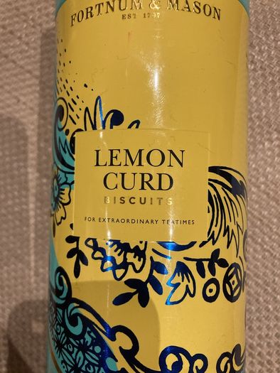 Fortnum and Mason Lemon Curd Biscuits 200 grams empty tin