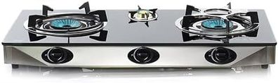 Indoor Gas Stove - 3 Burner Portable Gas Hob LPG Cooker Camping Cooktop 7.8kW