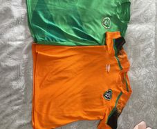 2 Ireland jerseys home kit and away kit orange and green