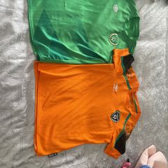 2 Ireland jerseys home kit and away kit orange and green