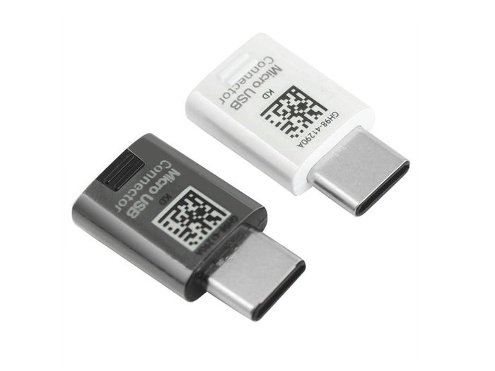 2 x Genuine Samsung Micro USB (Female) to USB-C (Male) QC 3.0/2.0 Charger & Sync Convertor Adapter (Black & White) (Brand New/Warranty)