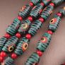 Antique Gabri Eyes Feather Desgin & Venetian Whiteheart Glass Beads Necklace Image 2