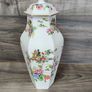 Crown Staffordshire Pagoda Pattern 6 Sided Hexagonal Vase With Lid Vintage Fine Bone China England Image 2